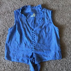 Blue and white stripped tank top